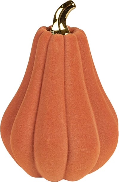 Clayre & Eef Decoratie Pompoen Ø 13x19 cm Oranje Keramiek Herfst decoratie