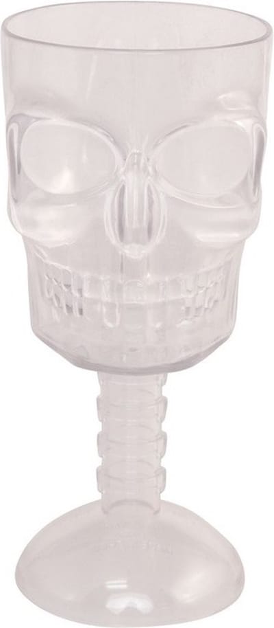 CHAKS Doodshoofd glazen - Transparant plastic wijnglazen voor tafel dekken - 350 ml