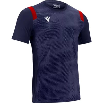 Macron Rodders Shirt Korte Mouw Heren - Rood / Marine | Maat: S