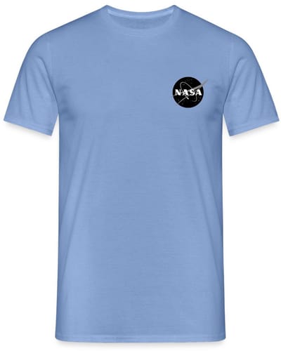 NASA Zwart-Wit Klassiek Logo Als Borstlogo T-Shirt Heren