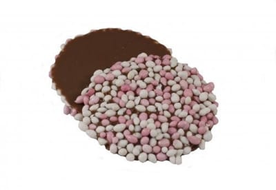 Chocolade - Geboorte - Flikken - oublies - beschuit - met - ROZE/Witte anijsmuisjes - 20 stuks - geboortefeestje - babyshower Kraamcadeau - meisje - Melk