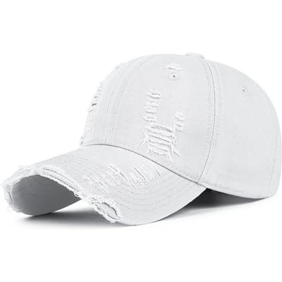 Coole Modieuze Dames Heren Gescheurde Denim Katoenen Baseballpet Mannelijk Vrouwelijk Vier Seizoenen Sport Snapback Zonneklep Pet Voor Dames Heren One Size white