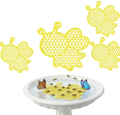 KZQ Bijendrinkbakjes - Drinkbakjes voor bijen - Drinkbakjes voor vlinders - Drijvende drinkstations voor bijen en vlinders, insectenbaden voor tuinen en balkons - 5 mm dik - 4-pack - Geel