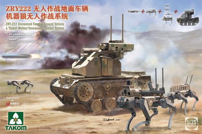 Takom Modelbouwpakket Militaire voertuigen - 2223 ZRY-222 Unmanned Combat Ground Vehicle met Robot Wolves - Chinees Militair Voertuig Plastic - 1:35 - Modelbouw