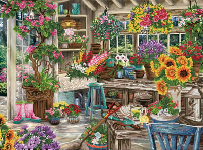 Diamond painting - Gardener's Paradise - 74x100 cm - 43 kleuren - full - rond - Diamond Dotz