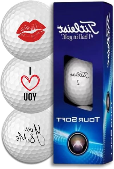Golfballen Valentijnsdag - Liefdes Golfballen - Cadeau Geven - Romantische Motieven - 3 stuks - Wit