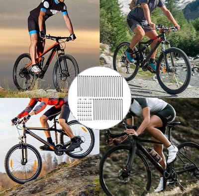 38 Stuks Fietspaken voor Mountainbike met Spakenmoeren, Lengte 258-283 mm, Zink Geplateerd, Zwart