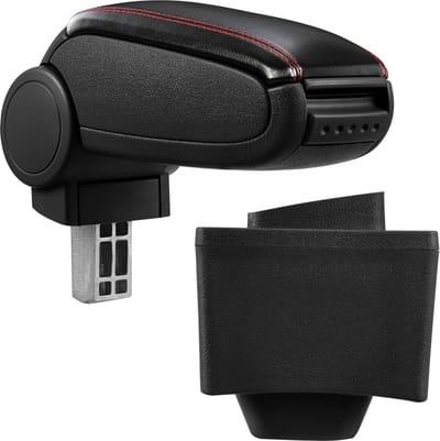 Armsteun AUDI A3 8L 1996-2003 kunstleer zwart rood stiksel