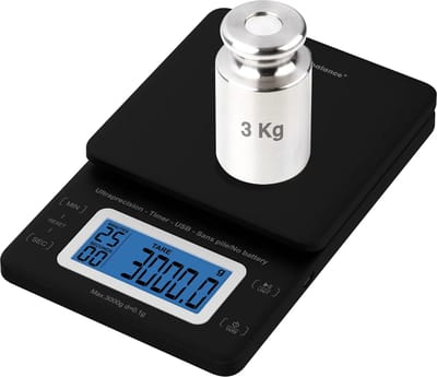 Little Balance 8909 - Ultra precisie keukenweegschaal - 0.1 gram nauwkeurig - tot 3 kg - geen batterij - USB-C oplaadbaar