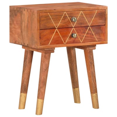 vidaXL - Nachtkastje - 43x30x58 - cm - massief - mangohout
