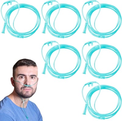 Set van 6 Neusbrillen voor Zuurstofapparaat - Neusglazen, Zuurstofslang en Ademtherapie Accessoires voor Comfortabel Gebruik