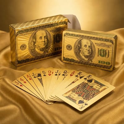Dailygoods- Speelkaarten Deluxe - 54 Vellen Pokerkaarten - Waterdichte Kaarten - Kunststof - Bankbiljettendesign - Stijlvol Kaartspel