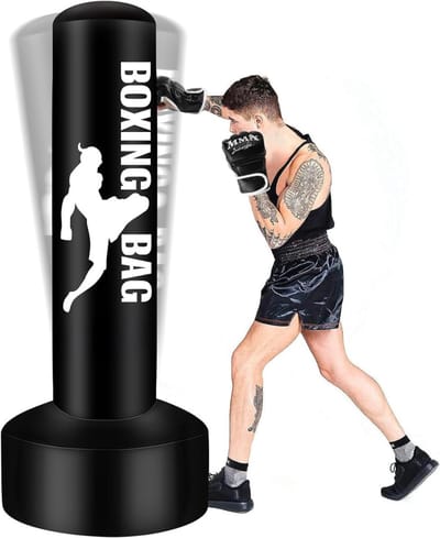 CRLYN® Boksbal Staand - Boxbal Volwassenen - Bokszak - Zwart