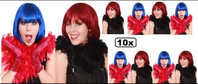 10x Boa brandveilig rood en zwart 180cm - Veren boa carnaval festival gala feest evenement party