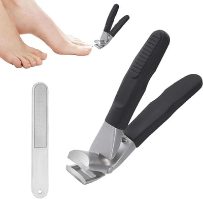 Ynkkvre - Nagelknipper voor Senioren - Brede Teennagelknipper - Extra Scherp - Gemakkelijk te Bedienen - Roestvrij Staal - Antislip Handvat