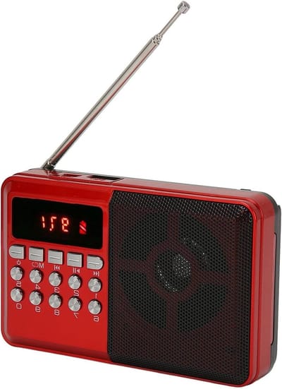 Draagbare Radio - Zakradio FM - Muziek Luisteren - Externe Antenne - 12 x 7.5 cm - Rood
