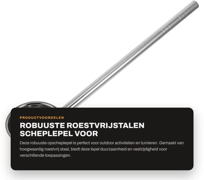 Dailygoods- Opscheplepel Roestvrij Staal - Ergonomische Handgreep - Diepe Pollepel - Duurzaam - Tuinieren - Veelzijdig Gereedschap
