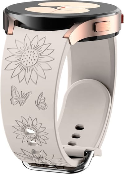 Siliconen bandje - geschikt voor Samsung Galaxy Watch 7 / Watch FE / Watch 6 / Watch 6 Classic / Watch 5 / Watch 5 Pro / Watch 4 / Watch 4 Classic - cremekleurig