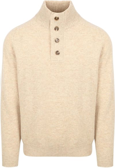 Steppin' Out Mocker Trui Lamswol Ecru - Maat M - Heren