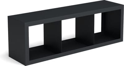 Beltza zwarte houtopslag onderverdeling 3 vakken 1500x385x500 mm