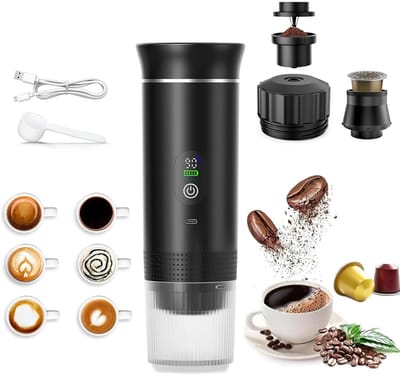 Nexvo® Draagbare Koffiemachine - Blender To Go - Draagbare Blender - Zwart - 28cm x 9cm x 9cm