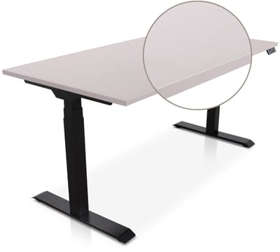 Lineaflex MRC PRO Zit-Sta Bureau – Elektrisch Verstelbaar – 160x80 cm – Blad Sand Grey – Zwart Frame – ARBO Norm NEN-EN 527 – Met memorybediening – 150 KG Draagvermogen – 130 cm Hoog