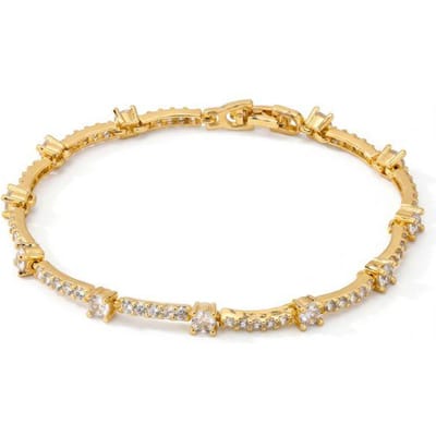 Luxenter armband in briljant metaal en zirkonia legering, afgewerkt in 18 karaat geel goud - Raydowa