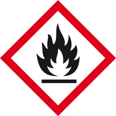 GHS02 ontvlambare stoffen sticker 100 x 100 mm