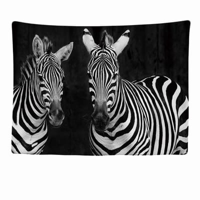Wandkleed binnen - Wandtapijt - Natuur - Zebra - Zwart - Wit - Muurkleed - Wanddoek Stof - 200 x 150 cm - Wanddecoratie - Wandhanger - Muurhanger - Fotobehang - Poster - Ulticool - Decoratie - Woonkamer - Slaapkamer - Kinderkamer