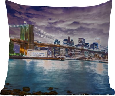 Tuinkussen - New York - Skyline - Stad - Kleuren - 40x40 cm - Weerbestendig