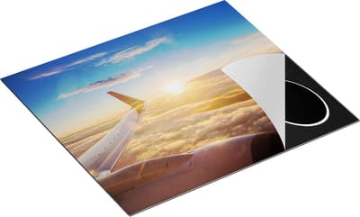 Chefcare Inductie Beschermer Vliegtuig in de Lucht met de Zon - 60x50 cm - Afdekplaat Inductie - Kookplaat Beschermer - Inductie Mat