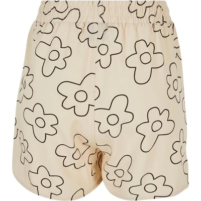 Urban Classics - All over Print Viscose Resort Korte broek - XS - Creme/Zwart