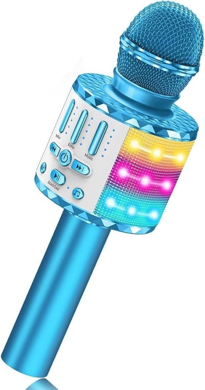 Draadloze Karaoke Microfoon voor Kinderen met LED Verlichting - Geschikt voor Android/iOS en PC