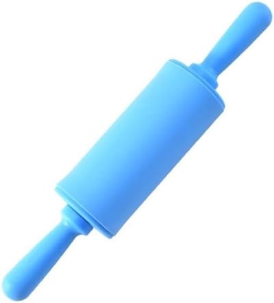 Deegroller siliconen - Bakgereedschap keuken - Bakken en deeg rollen - Ergonomisch houten handvat - 23 x 42 cm - Blauw