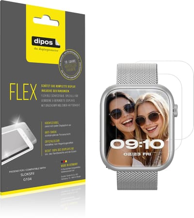 dipos – 2x Beschermfolie geschikt voor SLOKSFil G104 | 3D Full Cover Screenprotector | 100% Passend