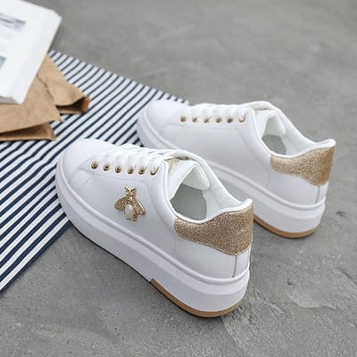 Dames Damesschoenen Platform Schoenen Hoge Kwaliteit Kleine bij Zachtzool Casual Schoenen Dames Skateschoen Buiten Anti-slip Wandelschoeisel 40 goud