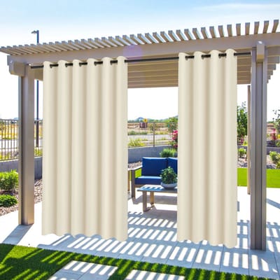 Waterdichte Outdoor Gordijnen voor Gazebo Patio - Tuin Verduistering Thermisch Geïsoleerd - Zonneschaduwen Privacy Gordijn - Pergola Veranda Zwembad - Binnenjaloezieën Woonkamer Slaapkamer Balkon