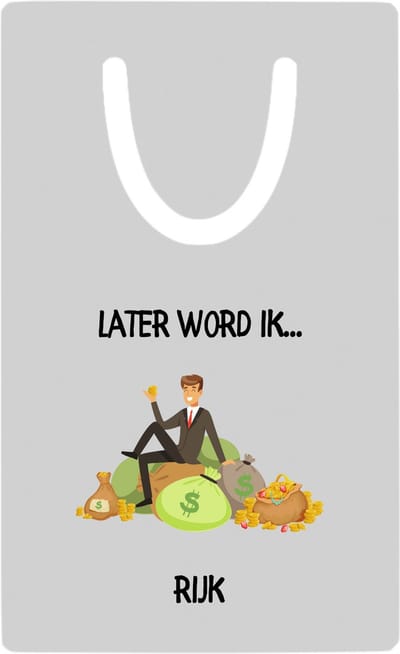 Hacebo® - Later word ik rijk metalen boekenlegger - Geld - Geld verdieners - Miljonair - cash Bladwijzer boekenleggers - 7.6 cm x 5cm