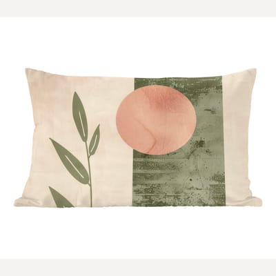 Sierkussens - Kussentjes Woonkamer - 60x40 cm - Geometrisch - Roze - Groen - Natuur