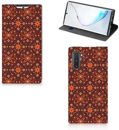 Samsung Galaxy Note 10 Hoesje met Magneet Batik Brown