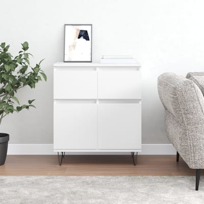 vidaXL - Dressoir - 60x35x70 - cm - bewerkt - hout - wit