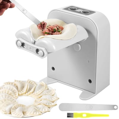 Nieuwe automatische elektrische dumplingmachine, thuisdumplingmachine, automatische snelle prototypingmal voor de keuken met een lepel en borstel grijs