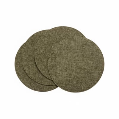 Cronim Onderzetters set-van-4 Rond khaki 10x10cm