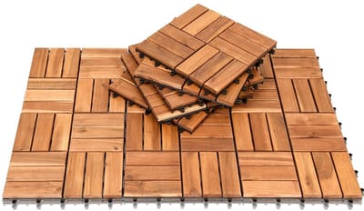 Acacia Houten Tegels voor Buiten - Kliksysteem Balkon, Tuin en Terras (1m² Set)