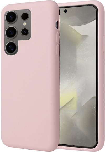 Geschikt voor Samsung Galaxy S24 Ultra - Hoesje - Suède Back Cover Case Rose