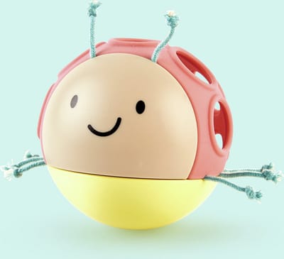 Hape Lieveheersbeestje Rammelaar – Houten babyspeelgoed met bel, bijtspeelgoed en wiebelbodem, vanaf 10 maanden