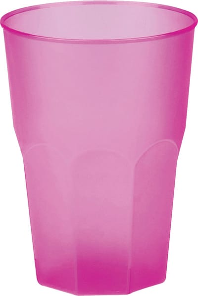 Santex drinkglazen frosted - fuchsia roze - 6x - 300 ml - onbreekbaar kunststof - Cocktailglazen