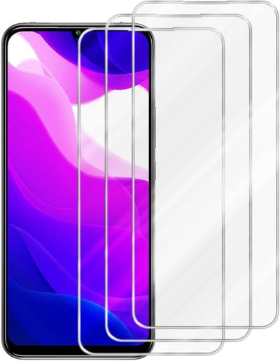 Cadorabo 3x Screenprotector geschikt voor Xiaomi Mi 10 LITE - Beschermende Pantser Film in KRISTALHELDER - Getemperd (Tempered) Display beschermend glas in 9H hardheid met 3D Touch