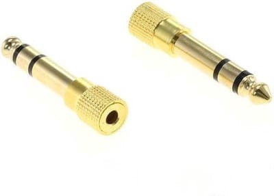 Jack Verloopstekker - Adapter Hoofdtelefoon - Muziek Aansluiten - Vergulde Connectoren - 6.35 mm naar 3.5 mm - Goudkleurig