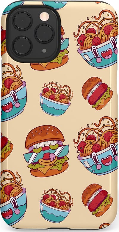 Casetastic Hoesje Geschikt voor Apple iPhone 11 Pro - Stijlvolle Beschermende Duo-layer Case - Cartoon Hamburgers
